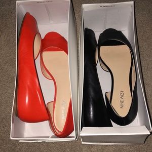 2 pairs women’s Nine West leather(upper) flats sz8